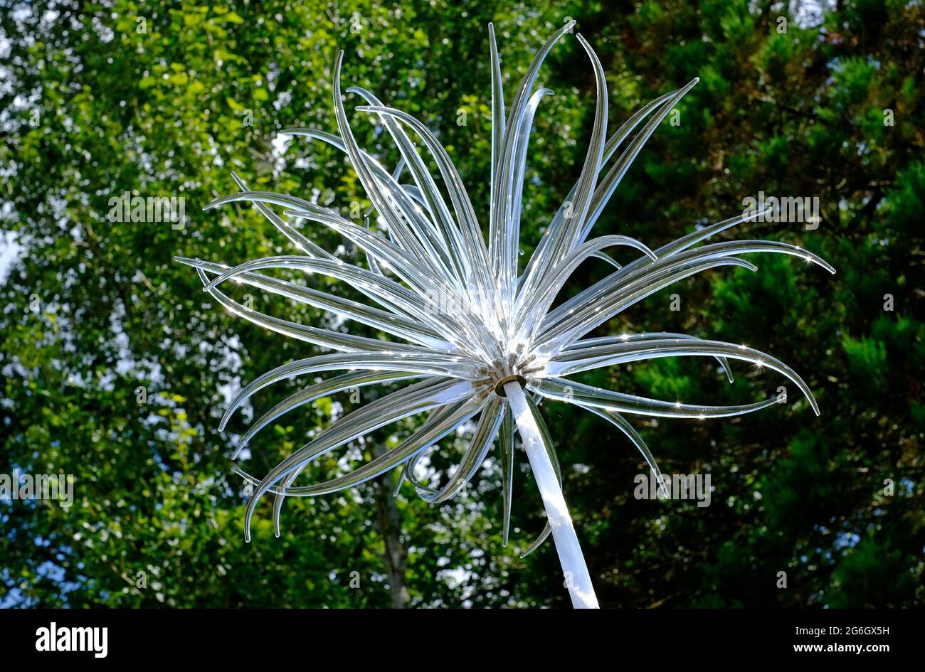 glass sculpture in beaulieu gardens, hampshire, england Stock Photo