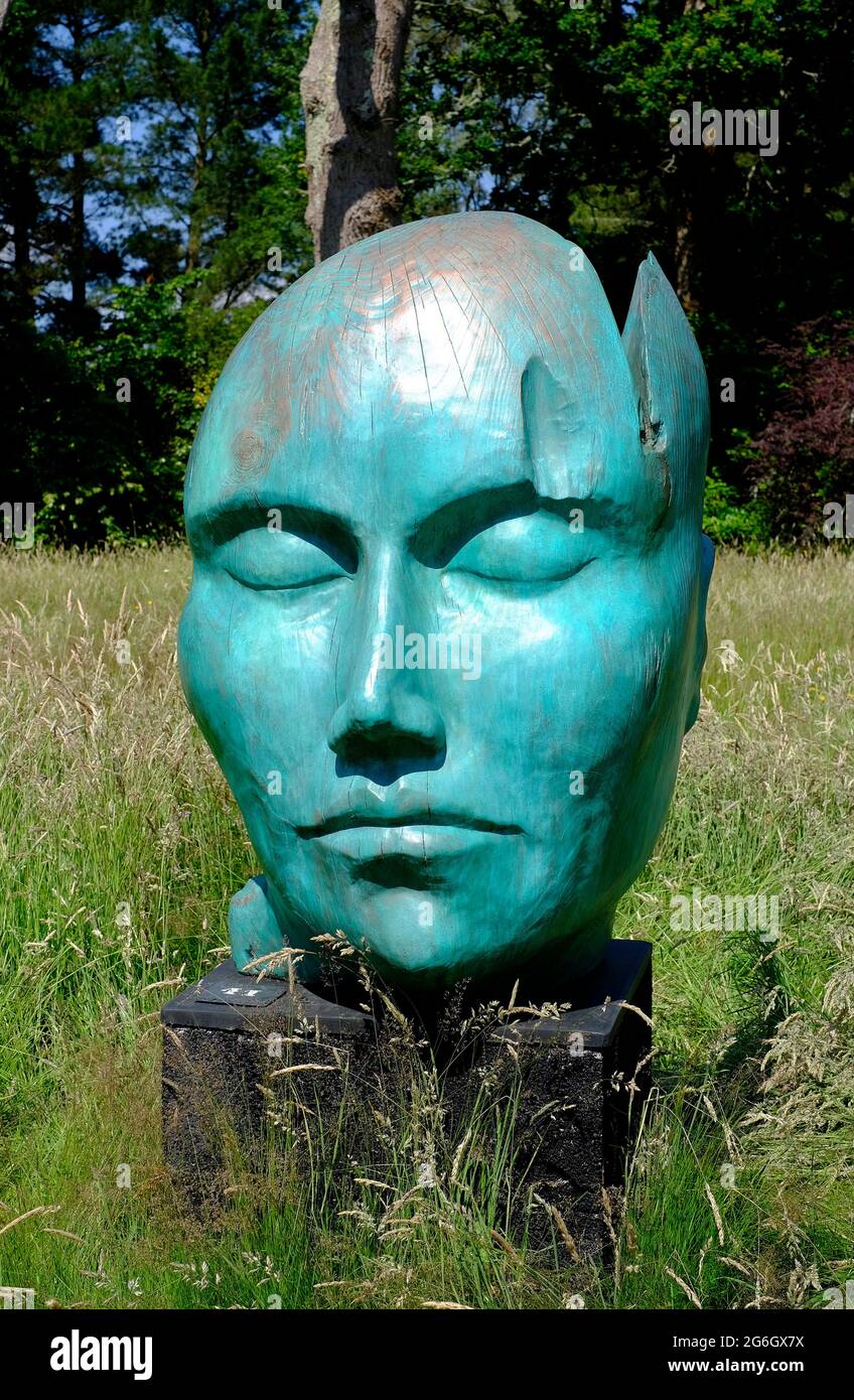 modern sculpture in beaulieu gardens, hampshire, england Stock Photo