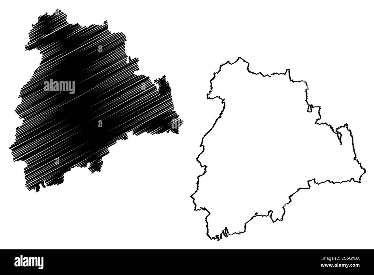 Altenburger Land district (Federal Republic of Germany, rural district, Free State of Thuringia) map vector illustration, scribble sketch Altenburger Stock Vector