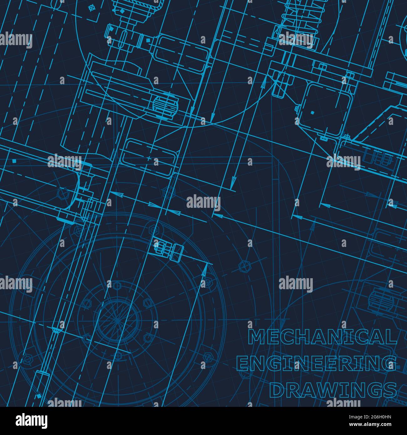 Blueprint. Technical cyberspace, Vector engineering illustration. Computer aided design systems Stock Vector