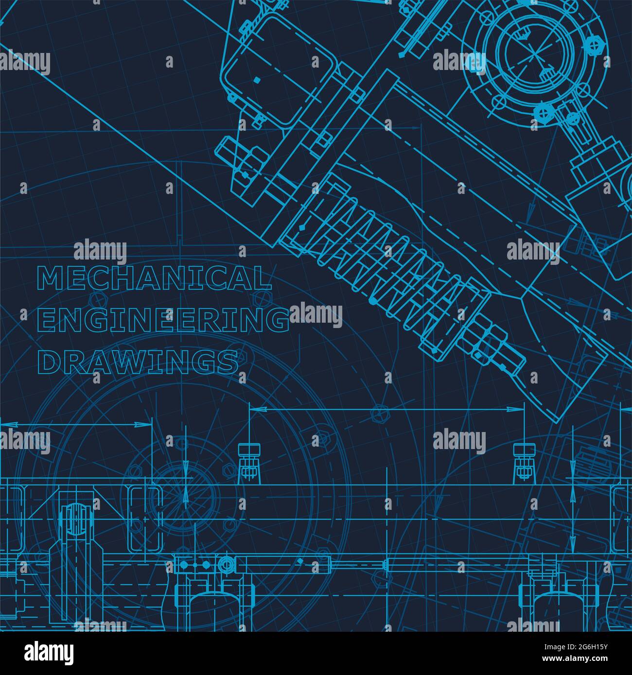 Technical cyberspace. Computer aided design systems. Blueprint, plan ...