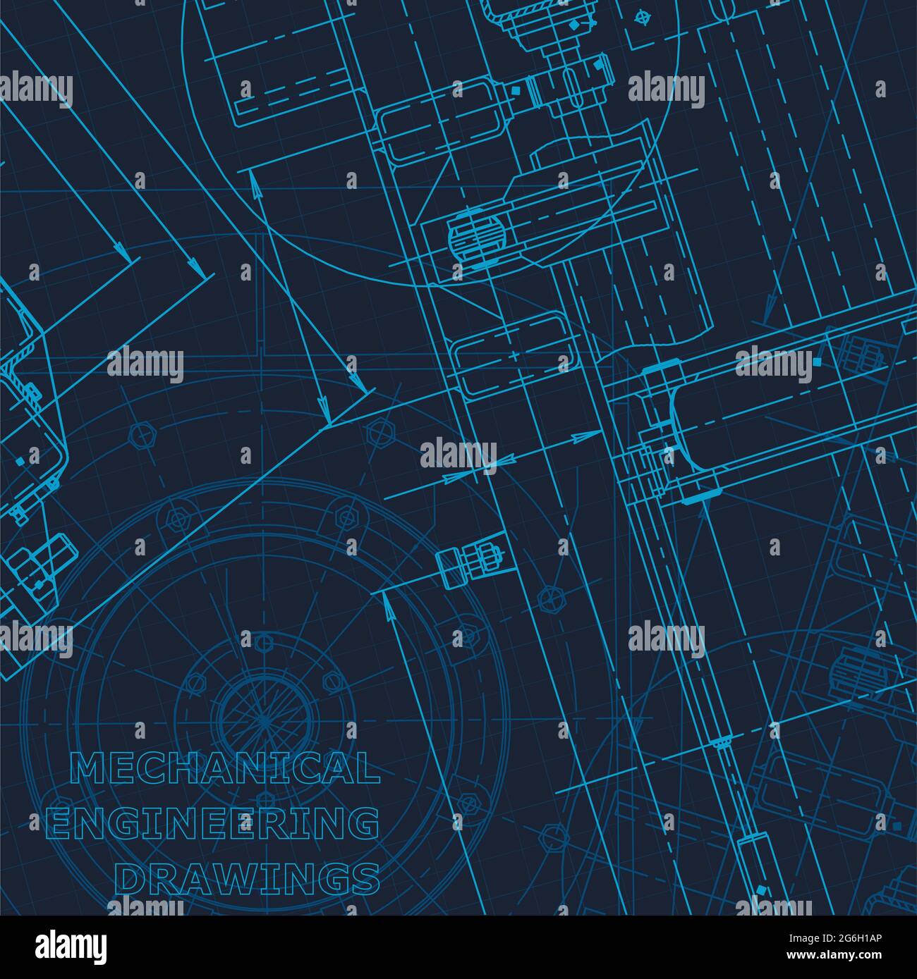 Technical cyberspace, Corporate Identity. Blueprint. Vector engineering illustration Technical illustrations Stock Vector