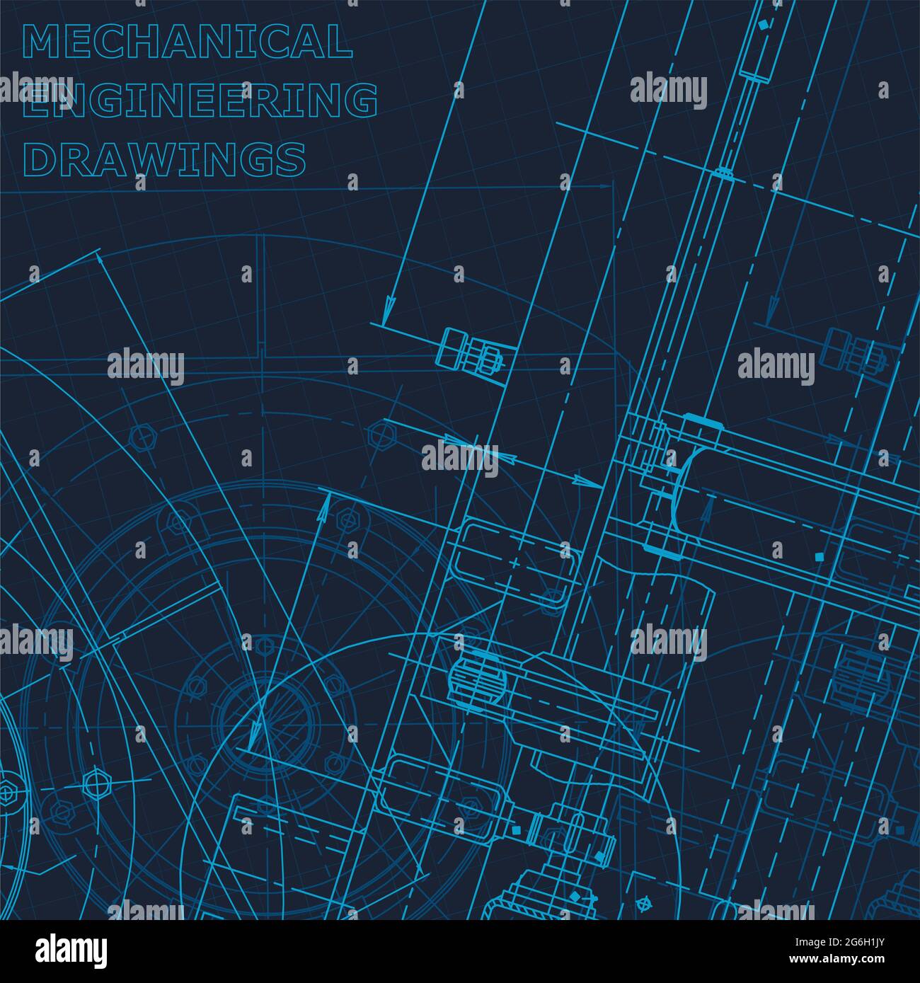 Technical cyberspace. Blueprint. Vector engineering illustration. Mechanical engineering Corporate Identity Stock Vector