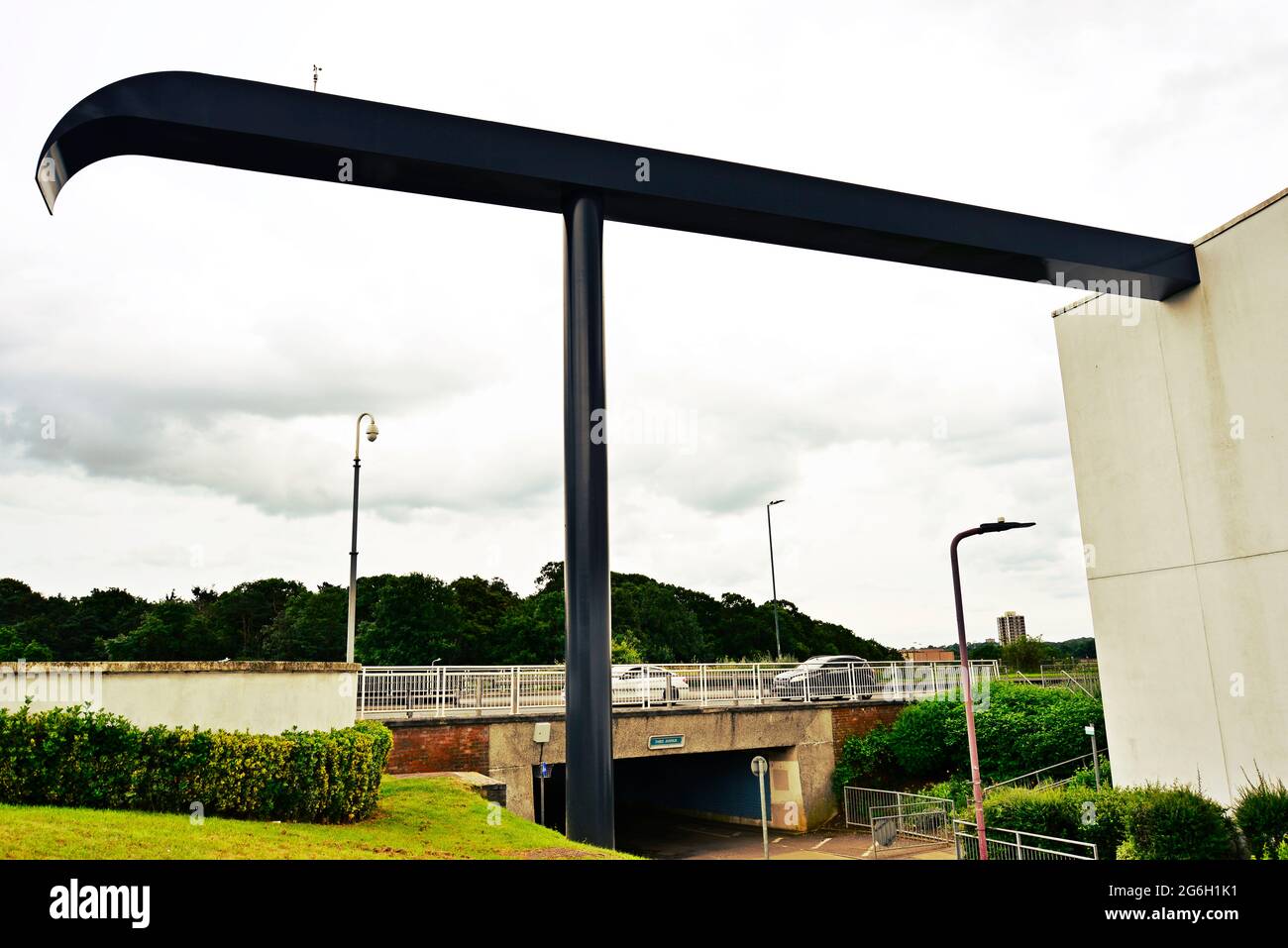 Giant metal structure in Harlow Stock Photo