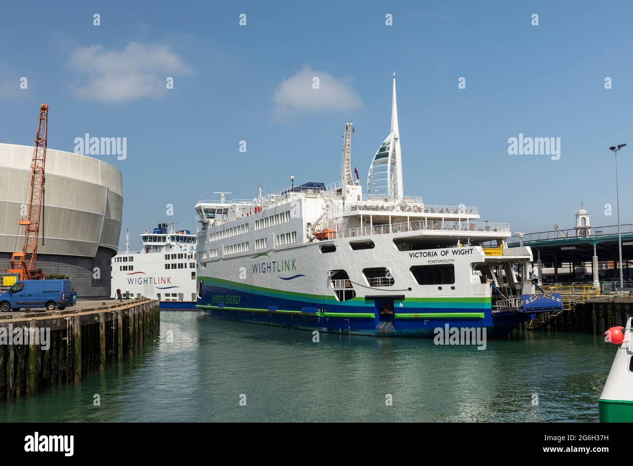 MV Victoria of Wight Wightlink ferry in Portsmouth Harbour, Portsea Island, Hampshire, England, UK Stock Photo
