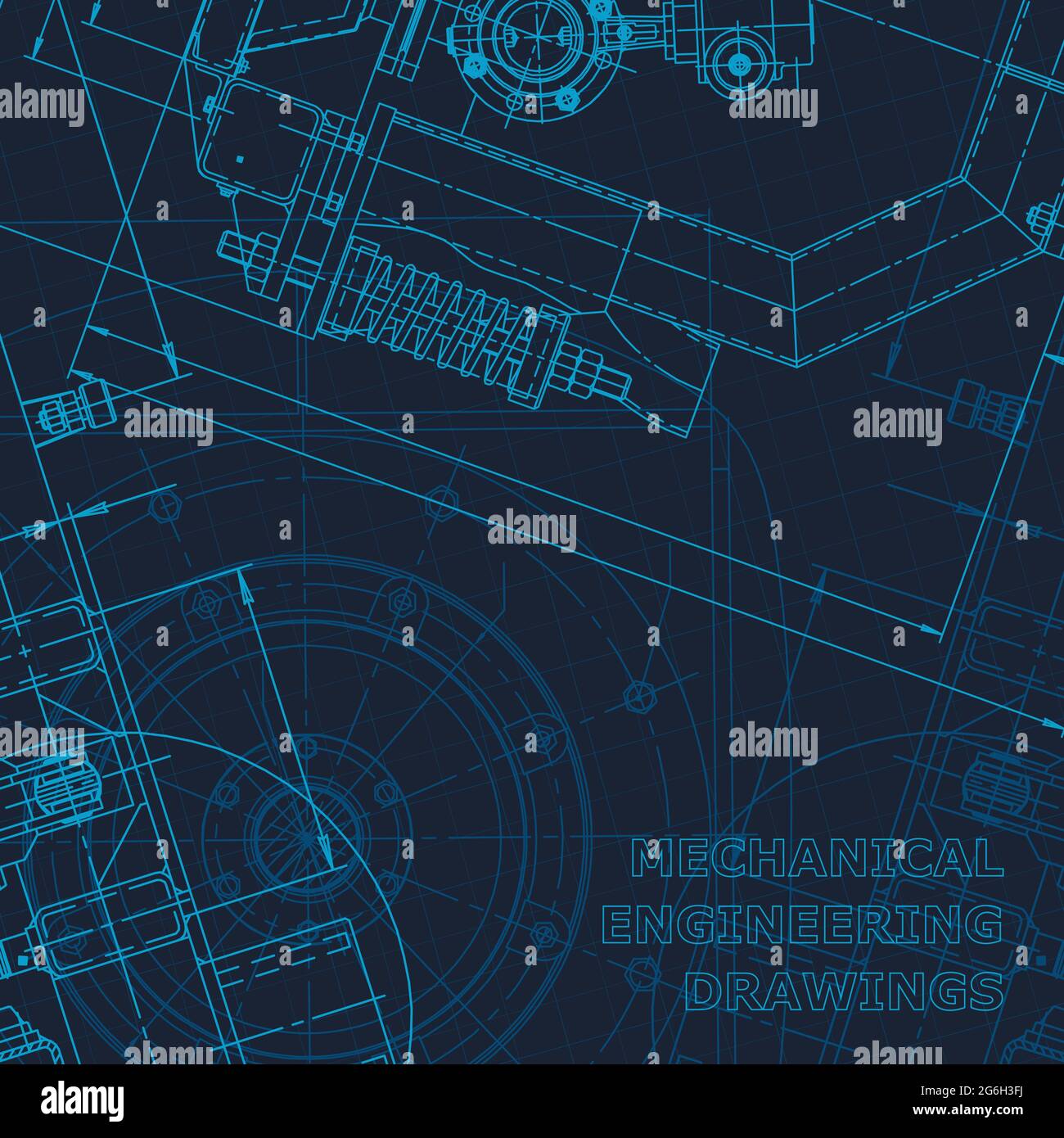 Blueprint. Technical cyberspace, Mechanical instrument making. Technical background Corporate Identity Stock Vector