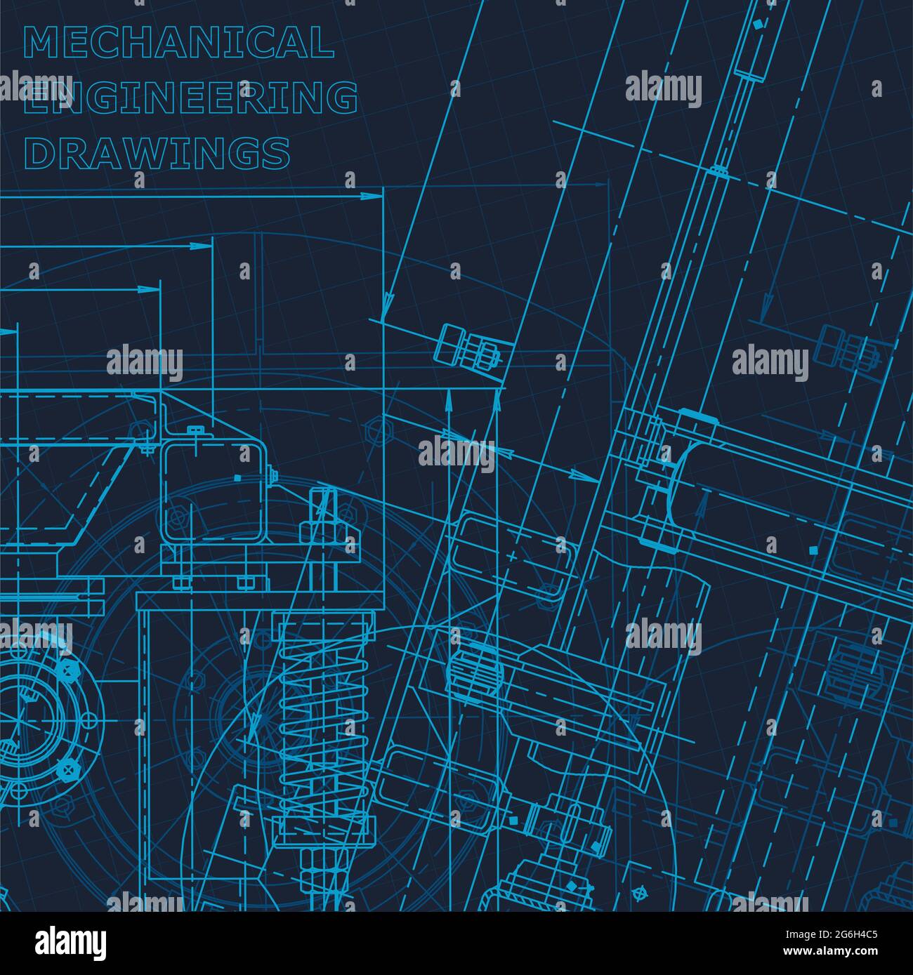 Technical cyberspace. Computer aided design systems. Blueprint, scheme ...