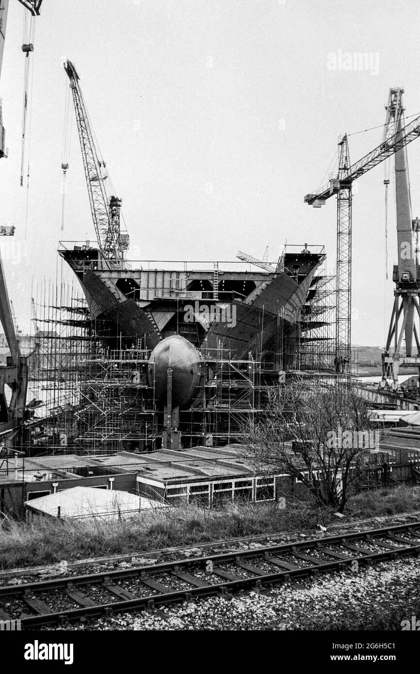 Swan Hunter shipyard, Wallsend, Newcaste, 1984 Stock Photo