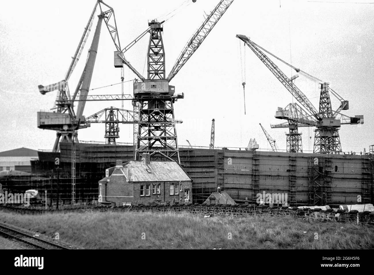 Swan Hunter shipyard, Wallsend, Newcaste, 1984 Stock Photo