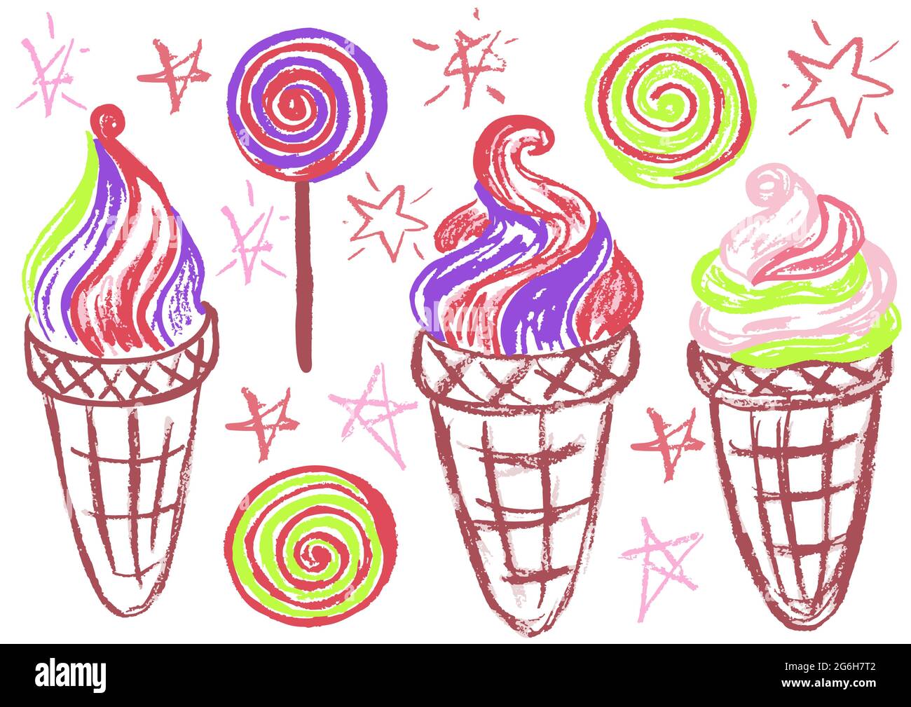 Cute Childish Drawing With Wax Crayons On A White Background Pastel Chalk Or Pencil Funny Doodle Style Vector Set Of Summer Cold Sweets Ice Cream Stock Vector Image Art Alamy Cute Childish Drawing With Wax Crayons On A White Background Pastel Chalk Or Pencil Funny Doodle Style Vector Set Of Summer Cold Sweets Ice Cream Stock Vector Image Art Alamy