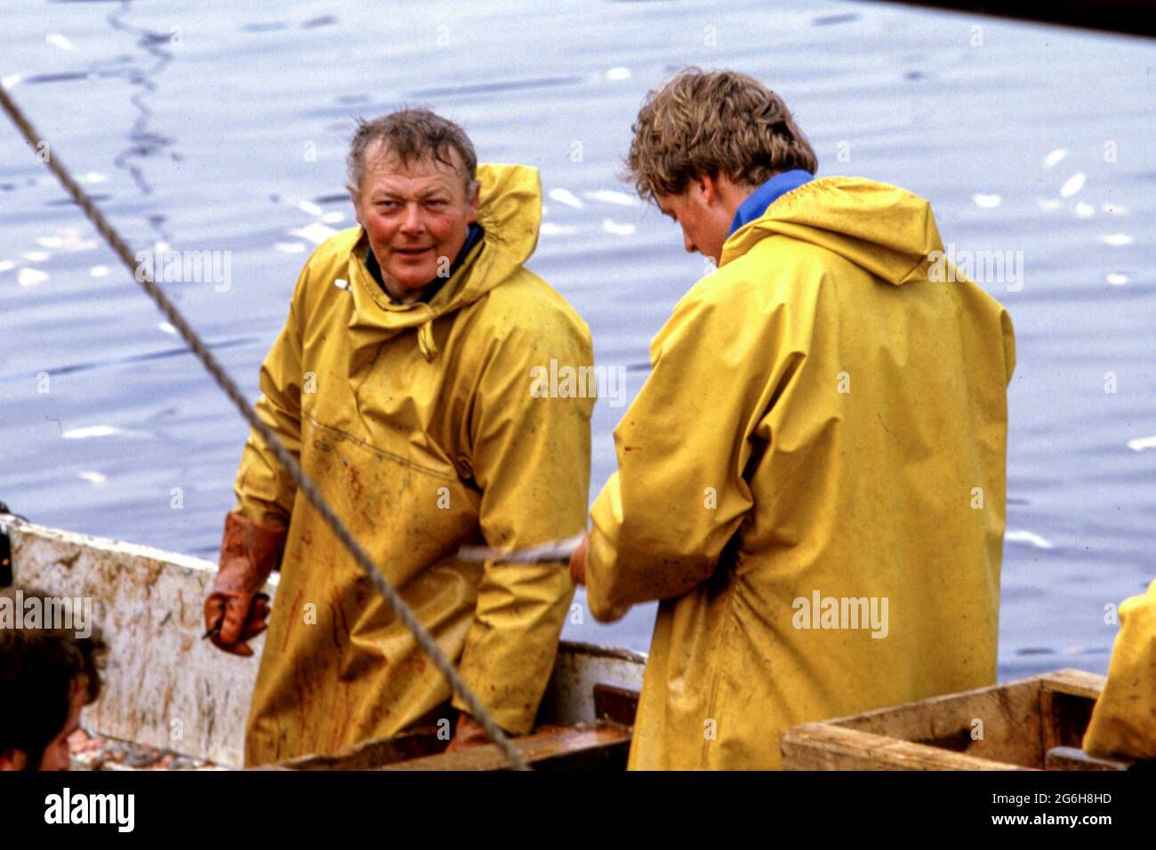 Fishing boats at Seahouses Harbour in 1984 Stock Photo - Alamy