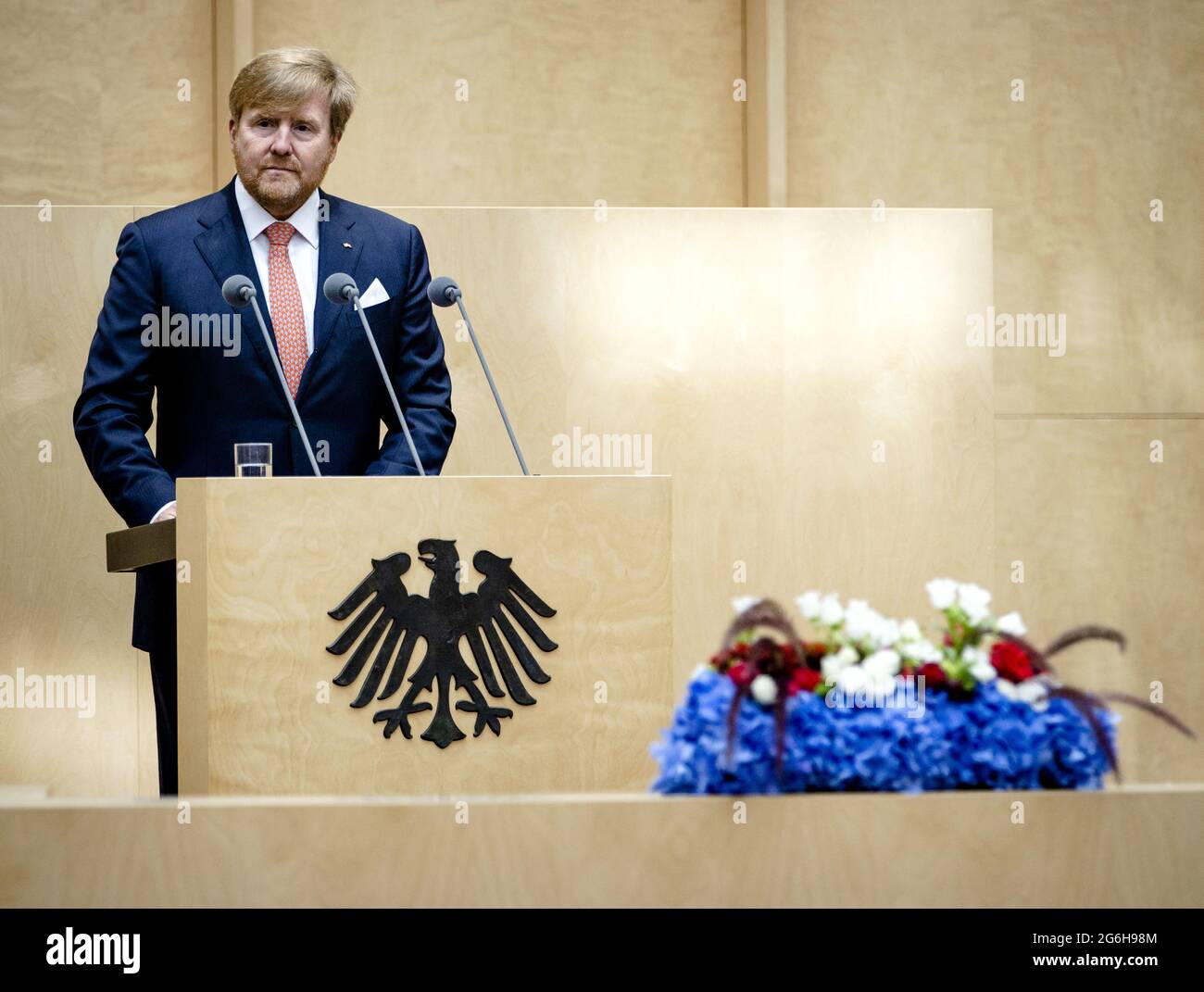 King Willem Alexander And Queen Maxima Of The Netherlands Visit The Bundesrat Of Germany And Meet President Of The Bundesrat Reiner Haseloff In Berlin Germany 6 July 2021 The King And Queen Are