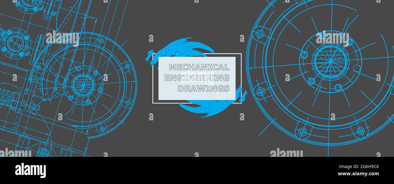 Mechanical engineering drawing. Abstract drawing. Engineering ...