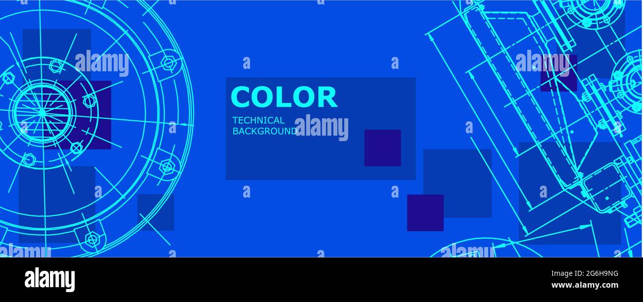 Mechanical engineering drawing. Abstract drawing. Engineering technological wallpaper Stock Vector
