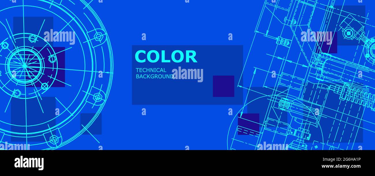 Mechanical engineering drawing. Abstract drawing. Engineering technological wallpaper Stock Vector