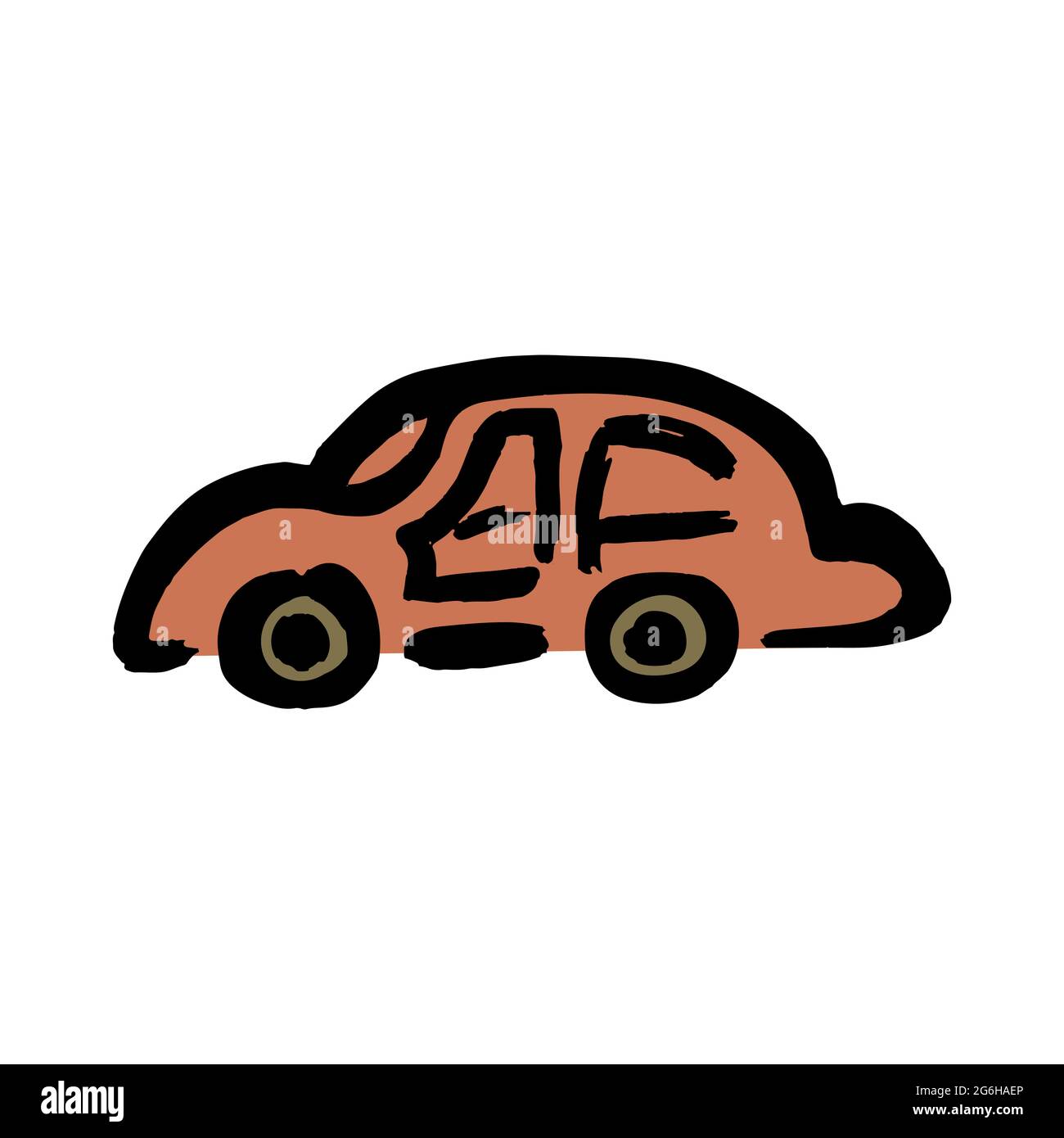 Machine, car icon. Hand drawing paint, brush drawing. Isolated on a white  background. Doodle grunge style icon. Outline, line icon, cartoon  illustrati Stock Vector Image & Art - Alamy