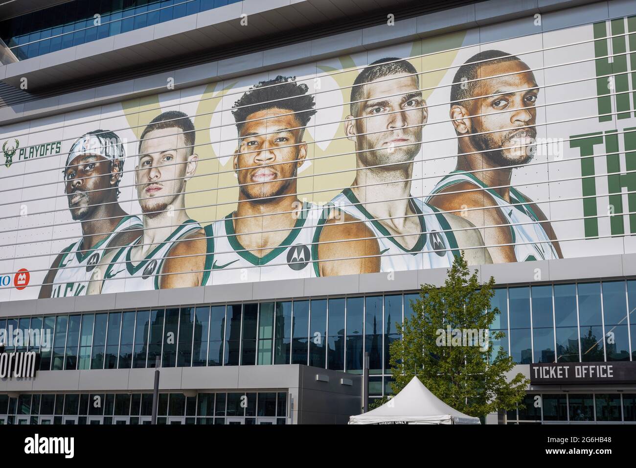 Milwaukee Bucks and Fiserv Forum Stock Photo