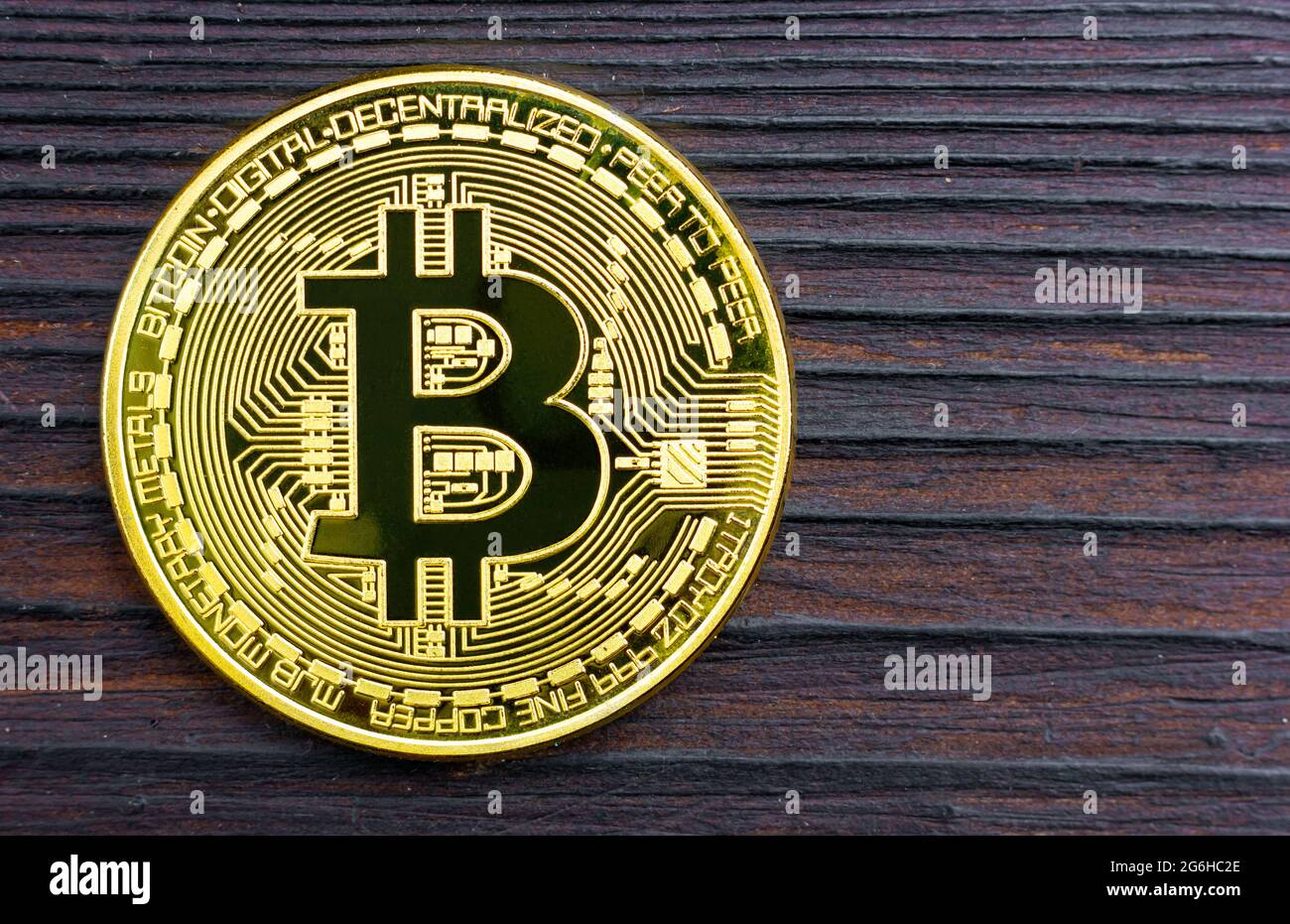 Bitcoin gold souvenir coin. Cryptocurrency coin. Blockchain technology  Stock Photo - Alamy