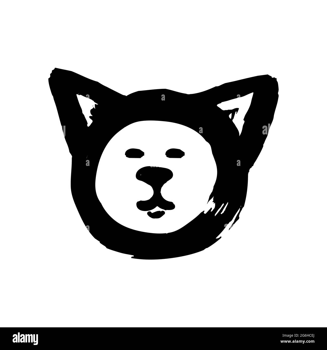 Cat icon. Outline vector illustration. Hand drawn style. Pets