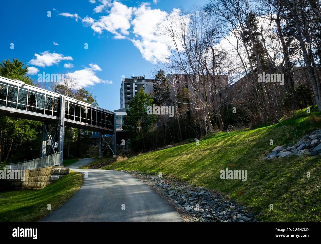 pathway through the campus of mount saint vincent university Stock Photo