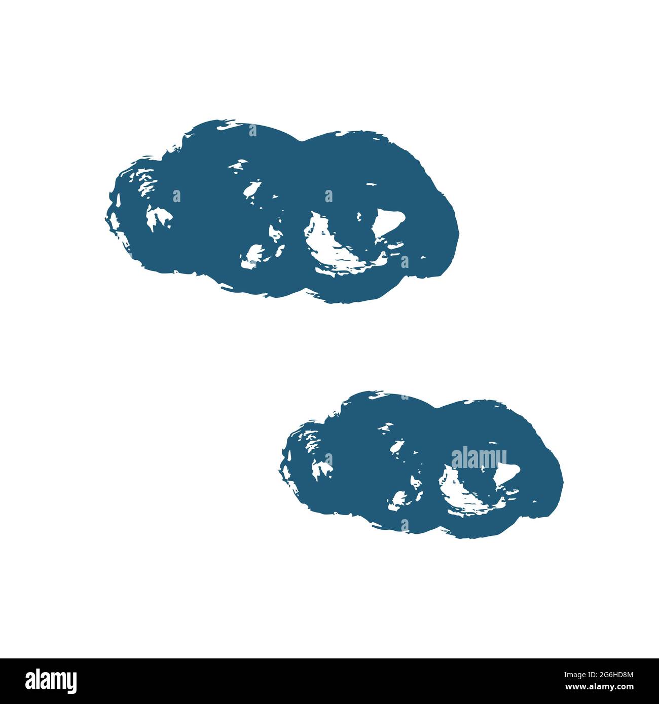 Clouds icon. Hand drawing paint, brush drawing. Isolated on a white background. Doodle grunge style icon. Cartoon illustration Stock Vector