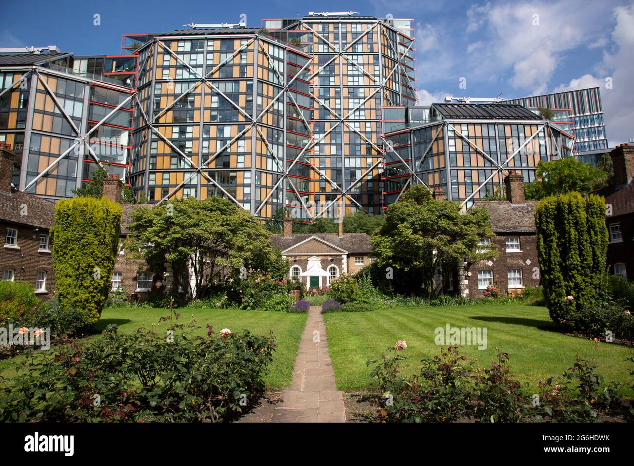 Hopton’s Almshouse consists of 20 beautiful historic almshouses which are still in use today. They belong to the St. Saviour's Charity in London, UK. Stock Photo