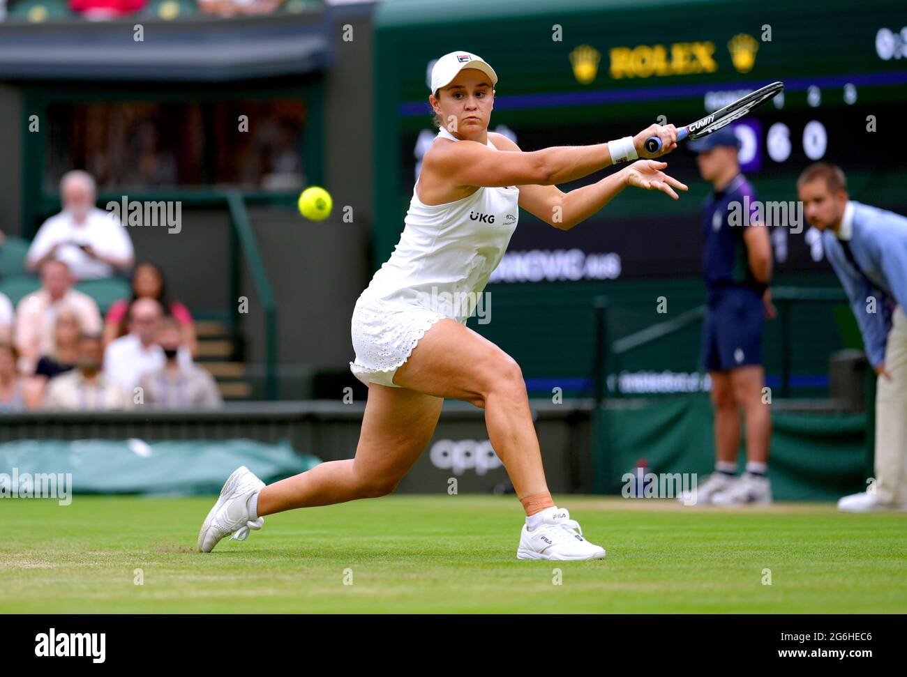 Ashleigh Barty in action during her ladies' singles quarter finals ...
