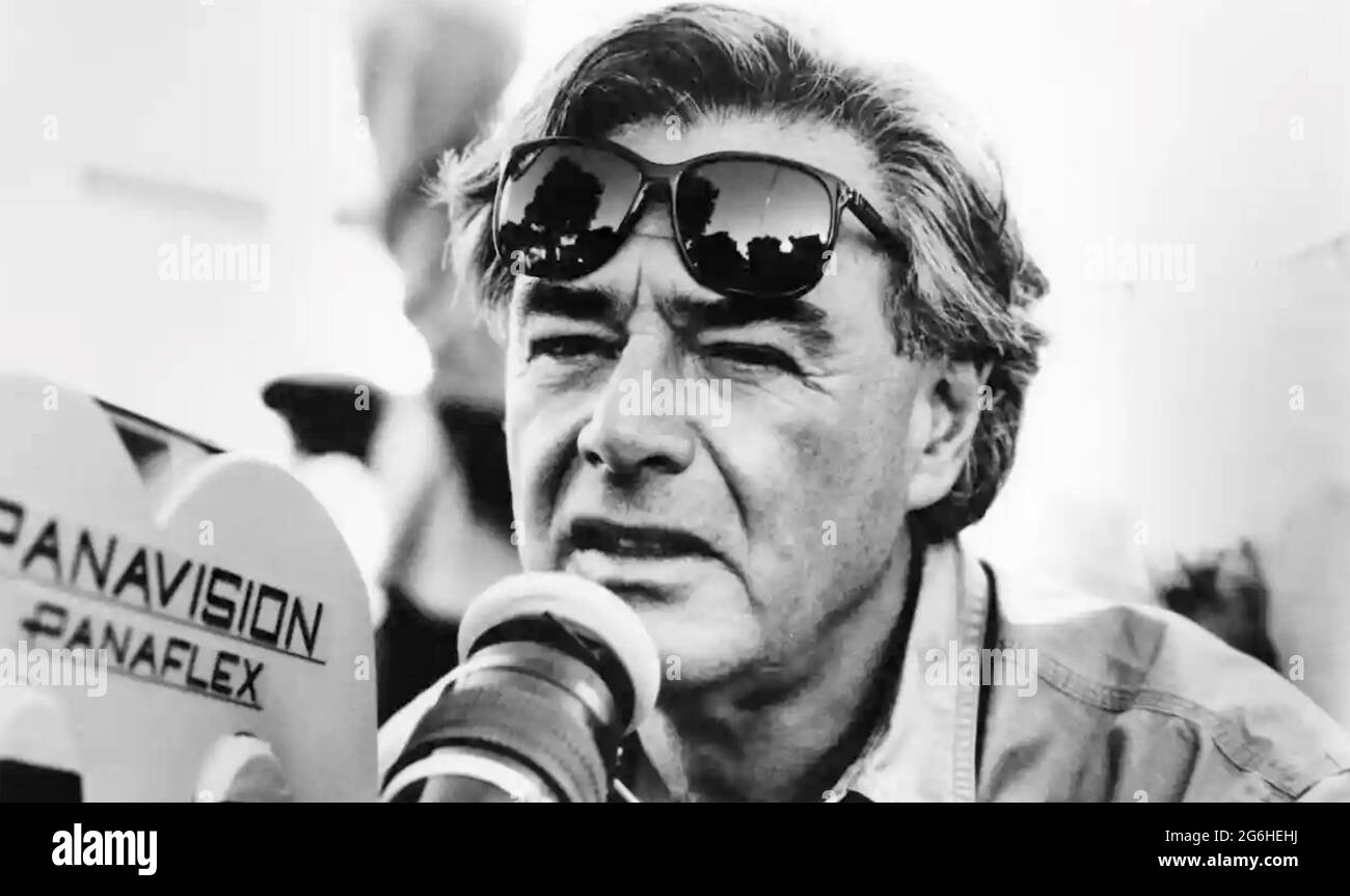RICHARD DONNER (1930-2021) American film and TV producer while directing The Omen in 1976 Stock Photo