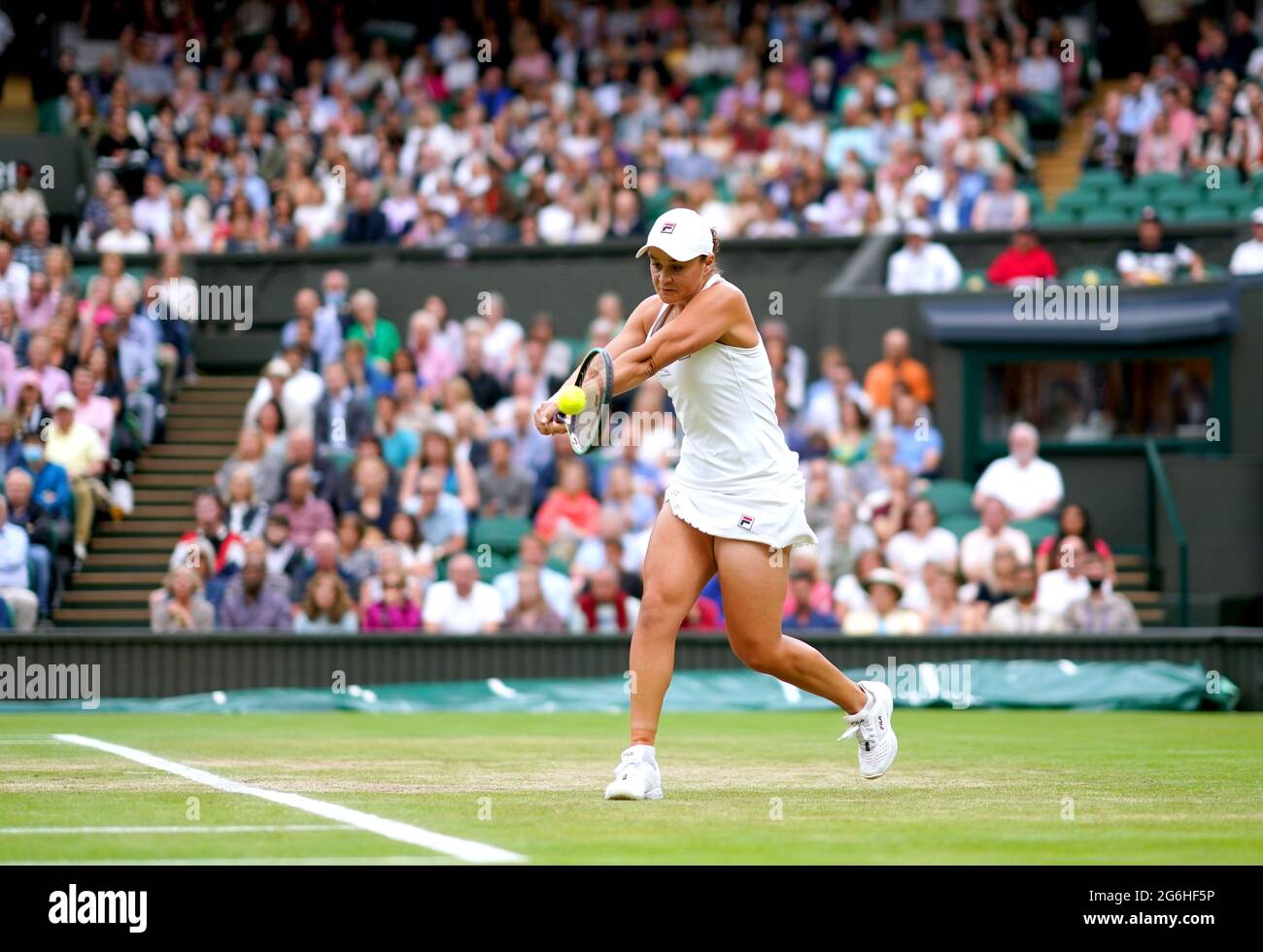 Ashleigh Barty in action during her ladies' singles quarter finals ...