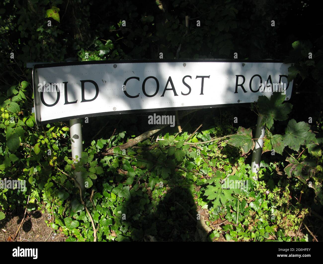 Old coast road sign. South west coast path. North Devon. West country