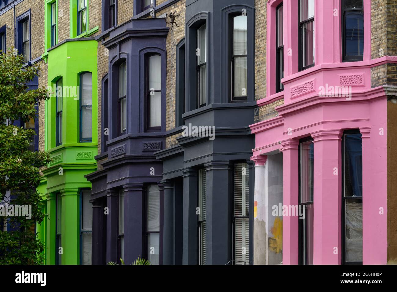 Colourful houses in Notting Hill, London Stock Photo Alamy