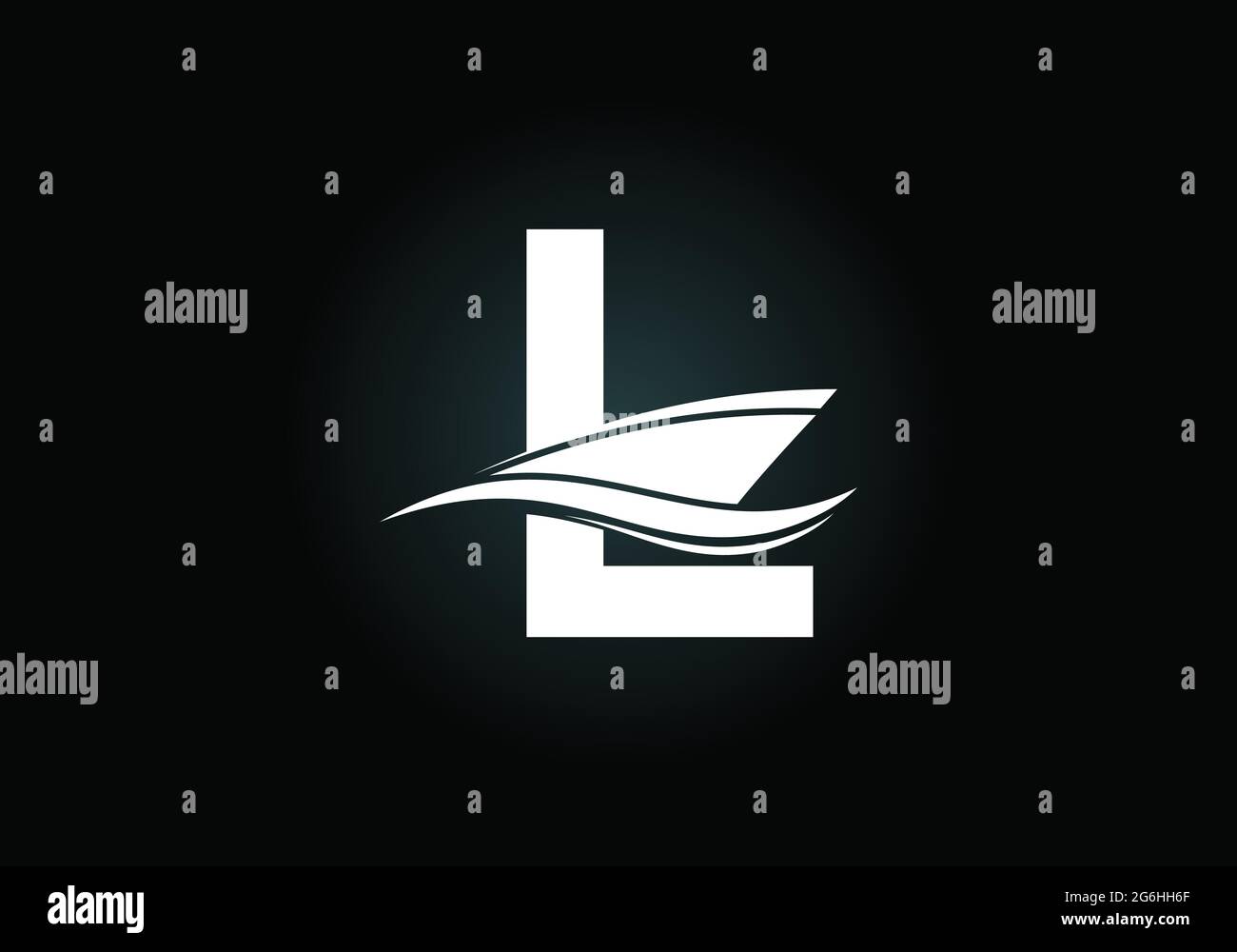 Capital letter L with the ship, cruise, or boat logo design template ...