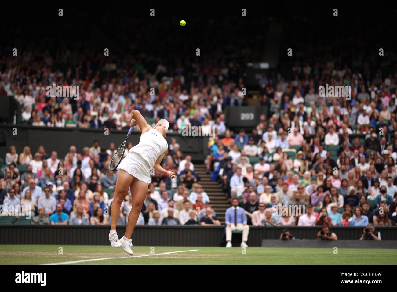 Ashley Barty in action during her Ladies' singles quarter-final match ...