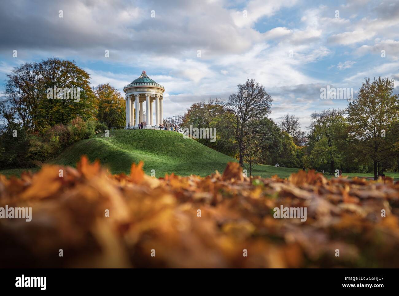 Monopteros in the Munich English Garden in an autumn day - Munich, Bavaria, Germany Stock Photo