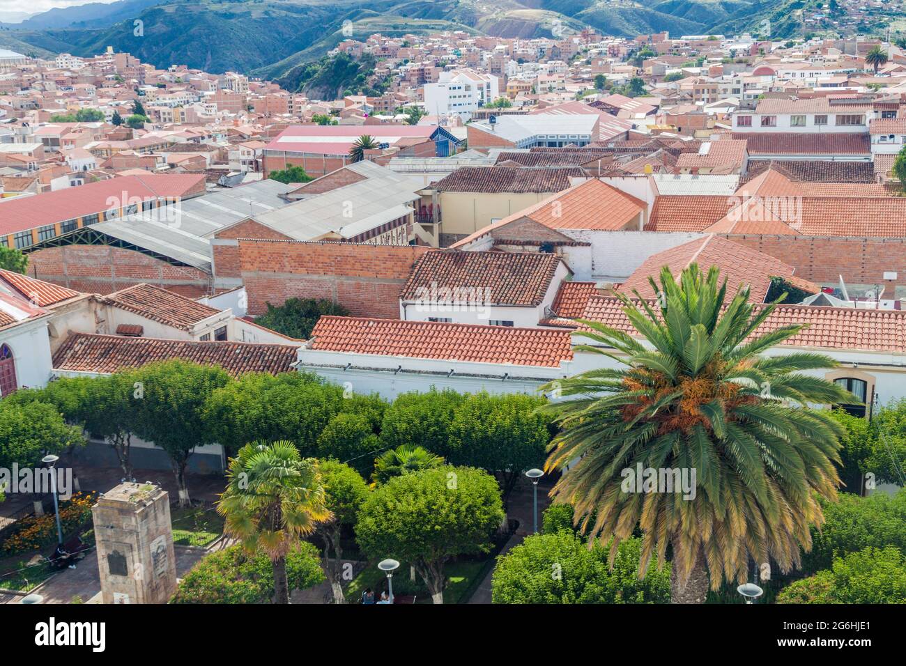 Aerial view of Sucre, capital of Bolivia Stock Photo