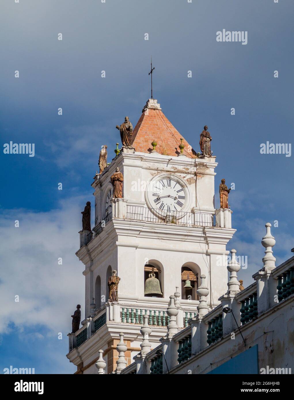 Cathedral bell tower in Sucre, Bolivia Stock Photo