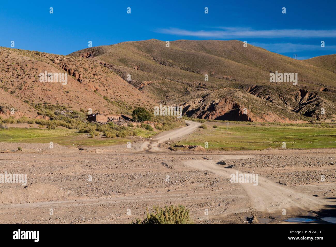 Small village Nazarenito on bolivian Altiplano near Tupiza Stock Photo
