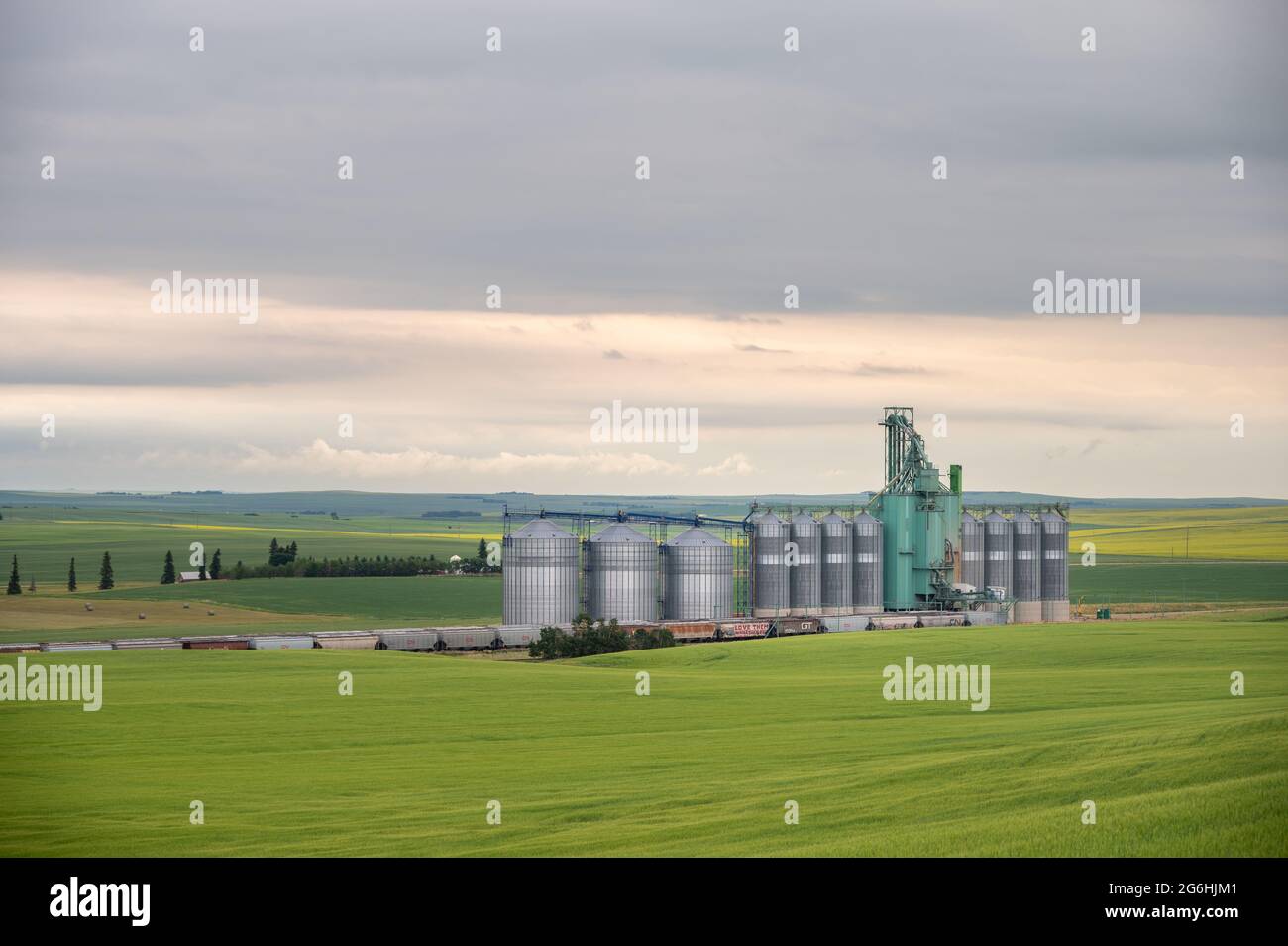 Three Hills, Alberta July 4, 2021 Large grain elevator outside Three