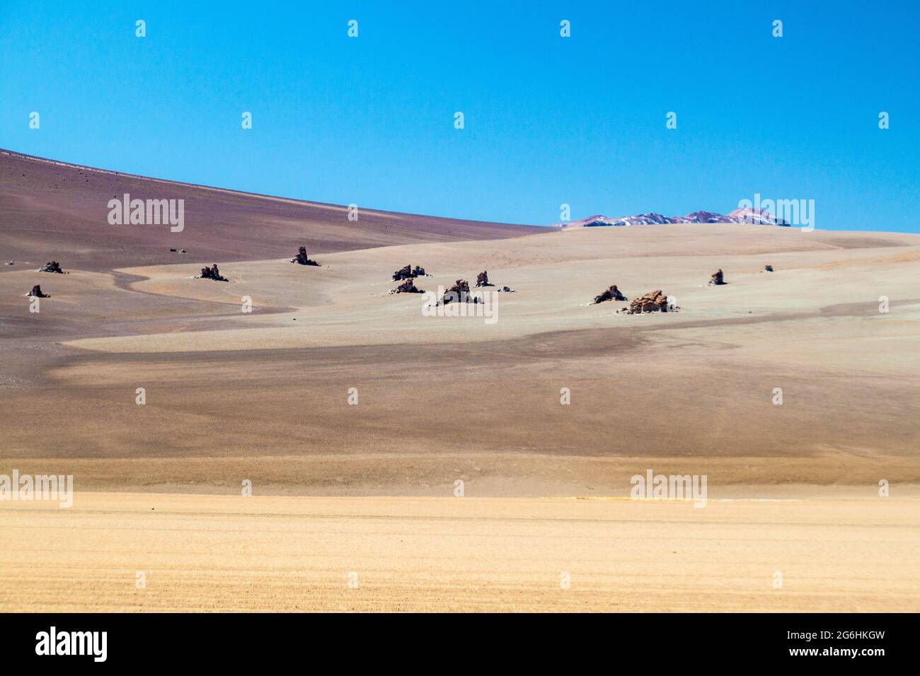 Salvador Dali Desert in Eduardo Avaroa Andean Fauna National Reserve, Bolivia Stock Photo