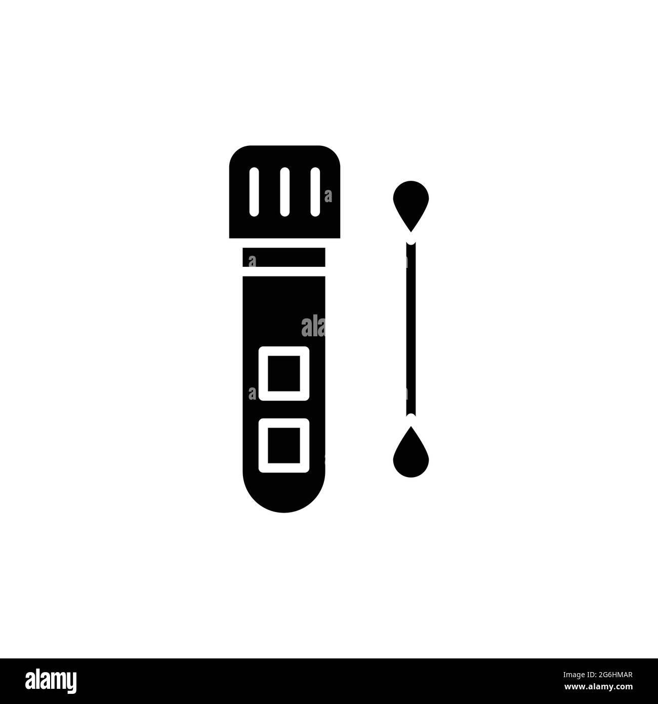 Laboratory tube with saliva test color line icon. Isolated vector element. Outline pictogram for web page, mobile app, promo Stock Vector