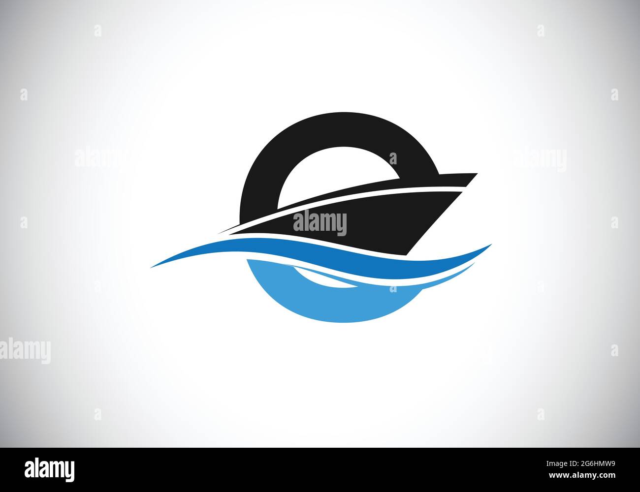 Capital letter O with the ship, cruise, or boat logo design template ...