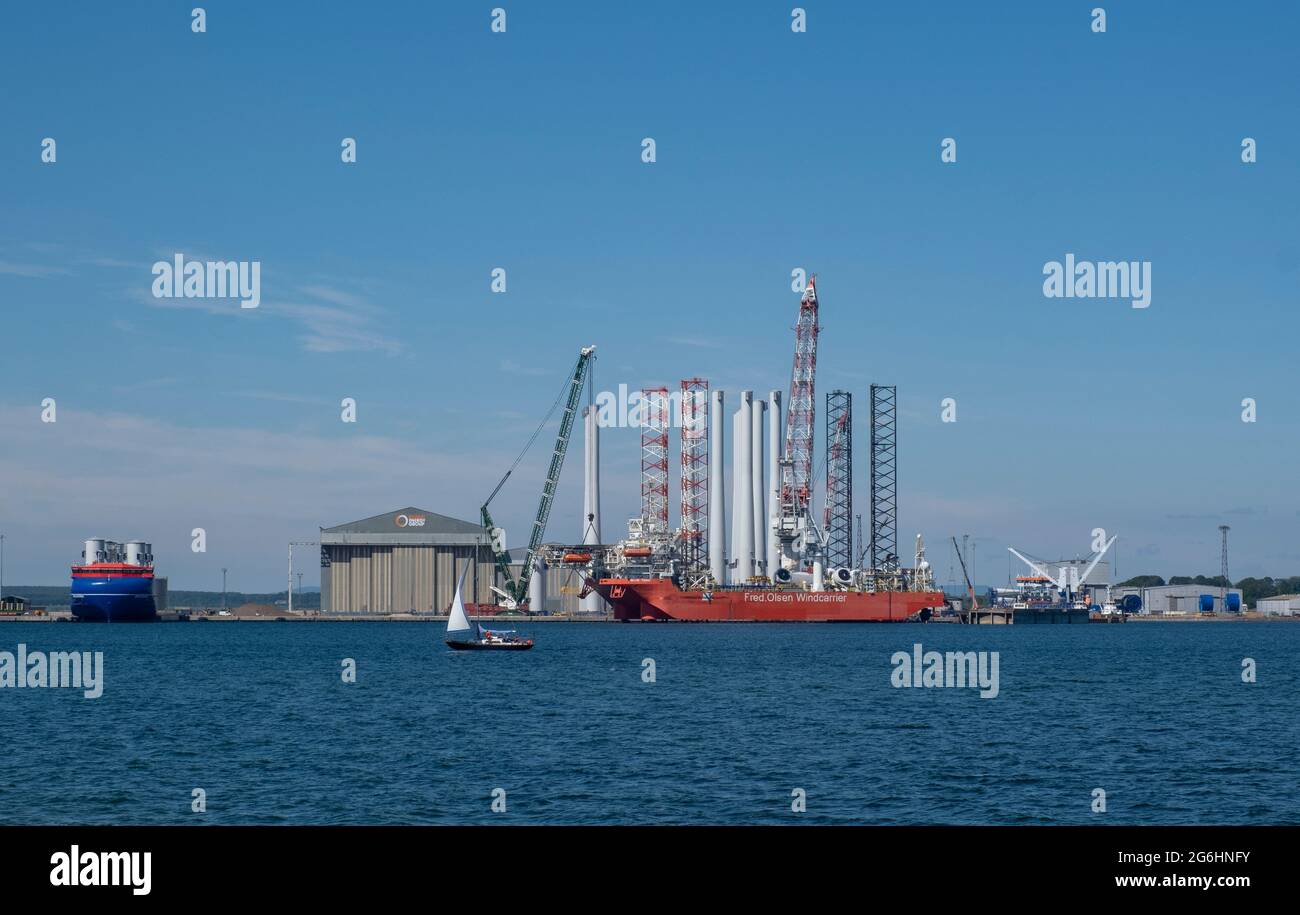 Global Energy Group Construction yard Nigg Bay, Cromarty Firth, Scotland. Stock Photo