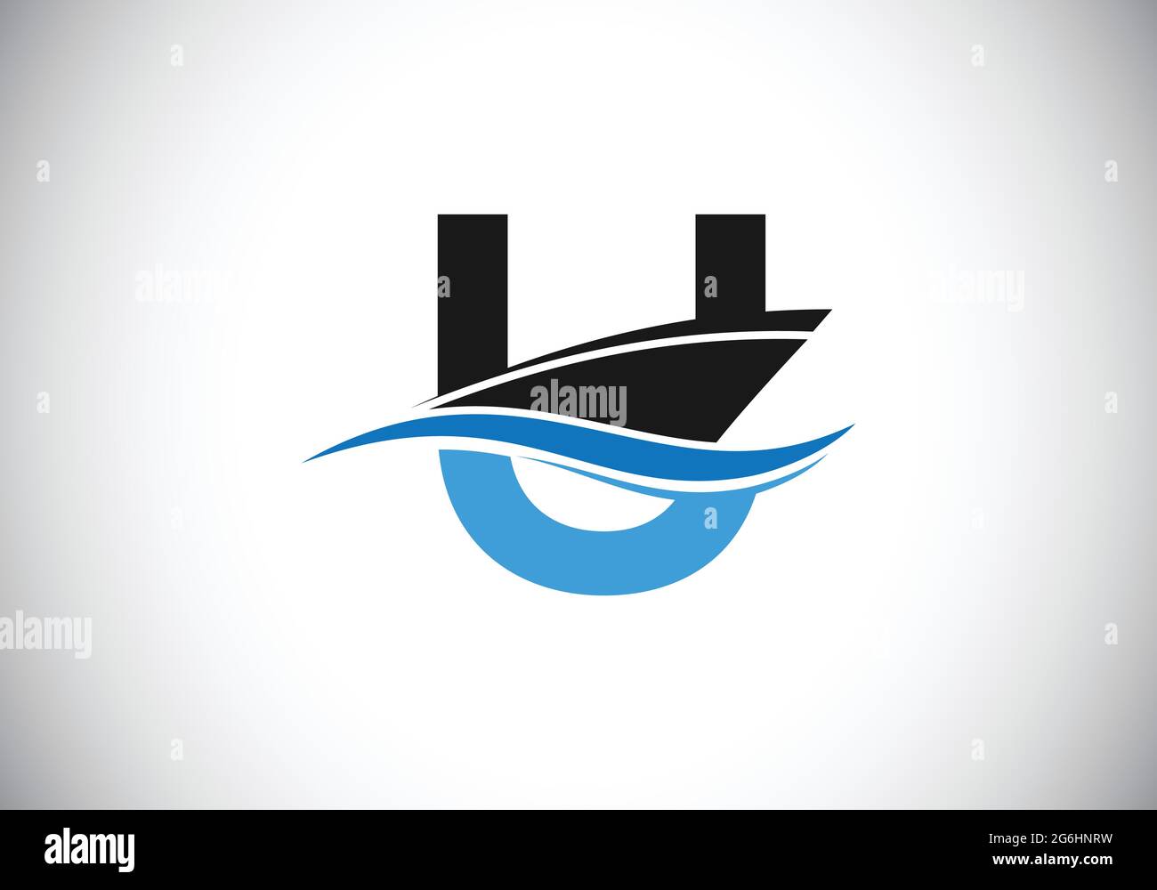 Capital letter U with the ship, cruise, or boat logo design template ...