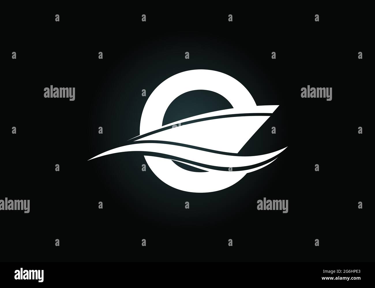 Capital letter O with the ship, cruise, or boat logo design template ...