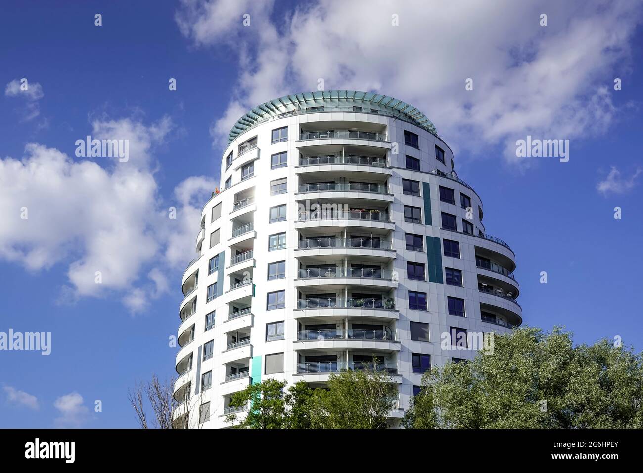 Hochhaus Havelperle, Hugo-Cassirer-Straße, Wasserstadt, Spandau, Berlin, Deutschland Stock Photo