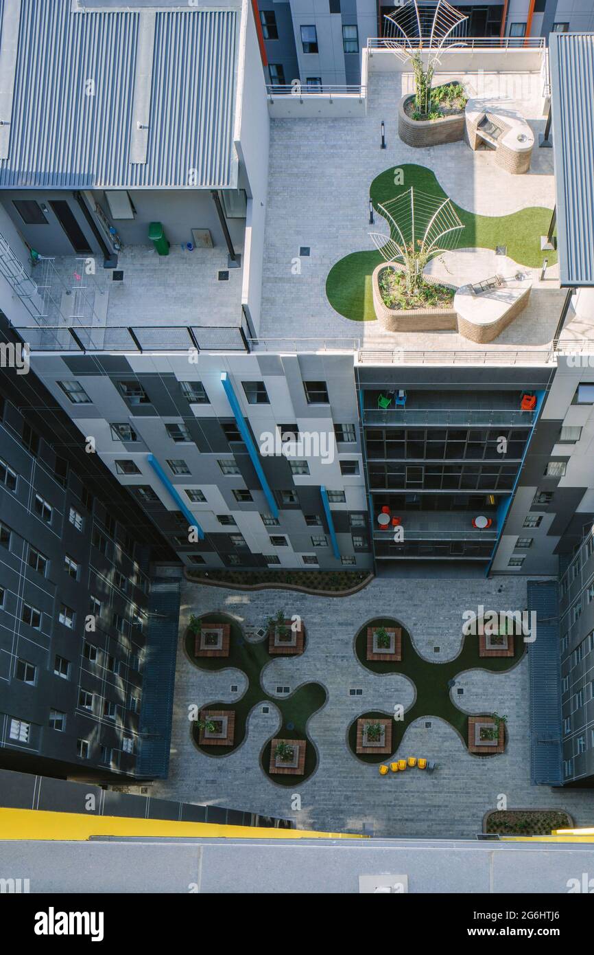 Courtyard and rooftop recreation areas. Hatfield Square, Pretoria