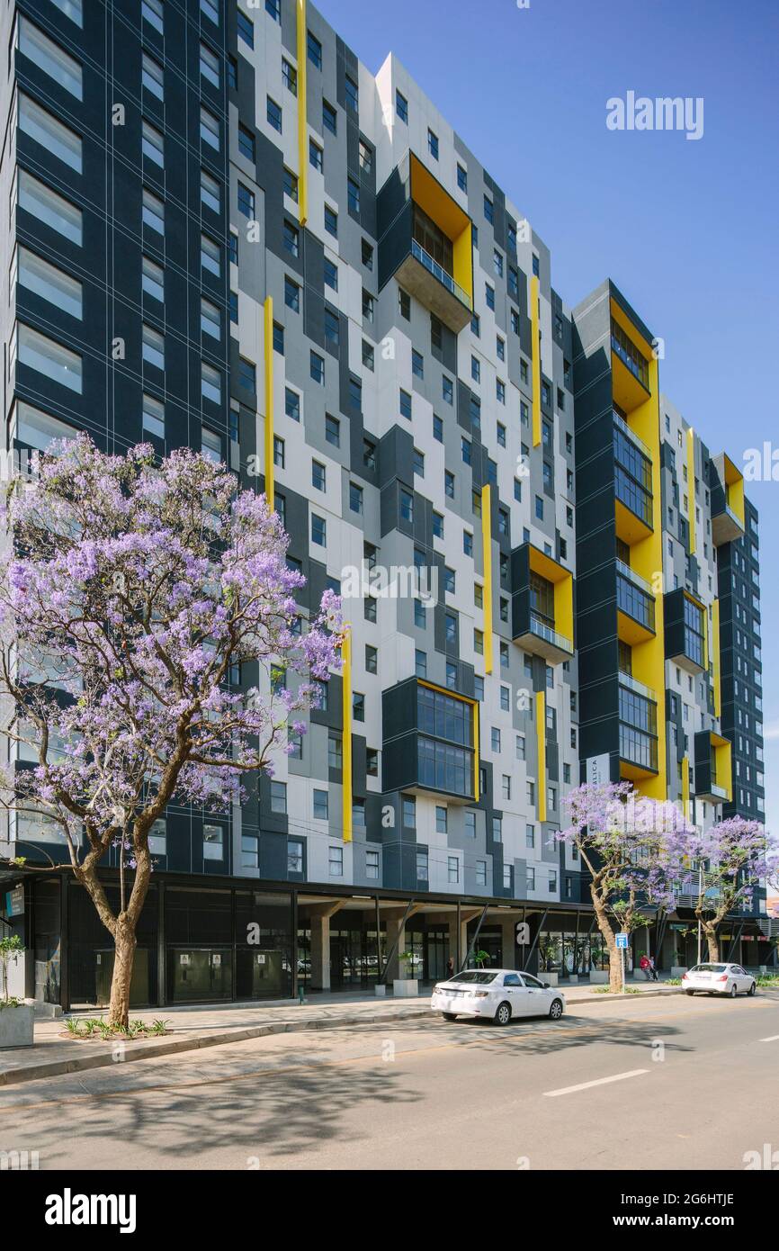 South facade viewed from Prospect Street. Hatfield Square, Pretoria