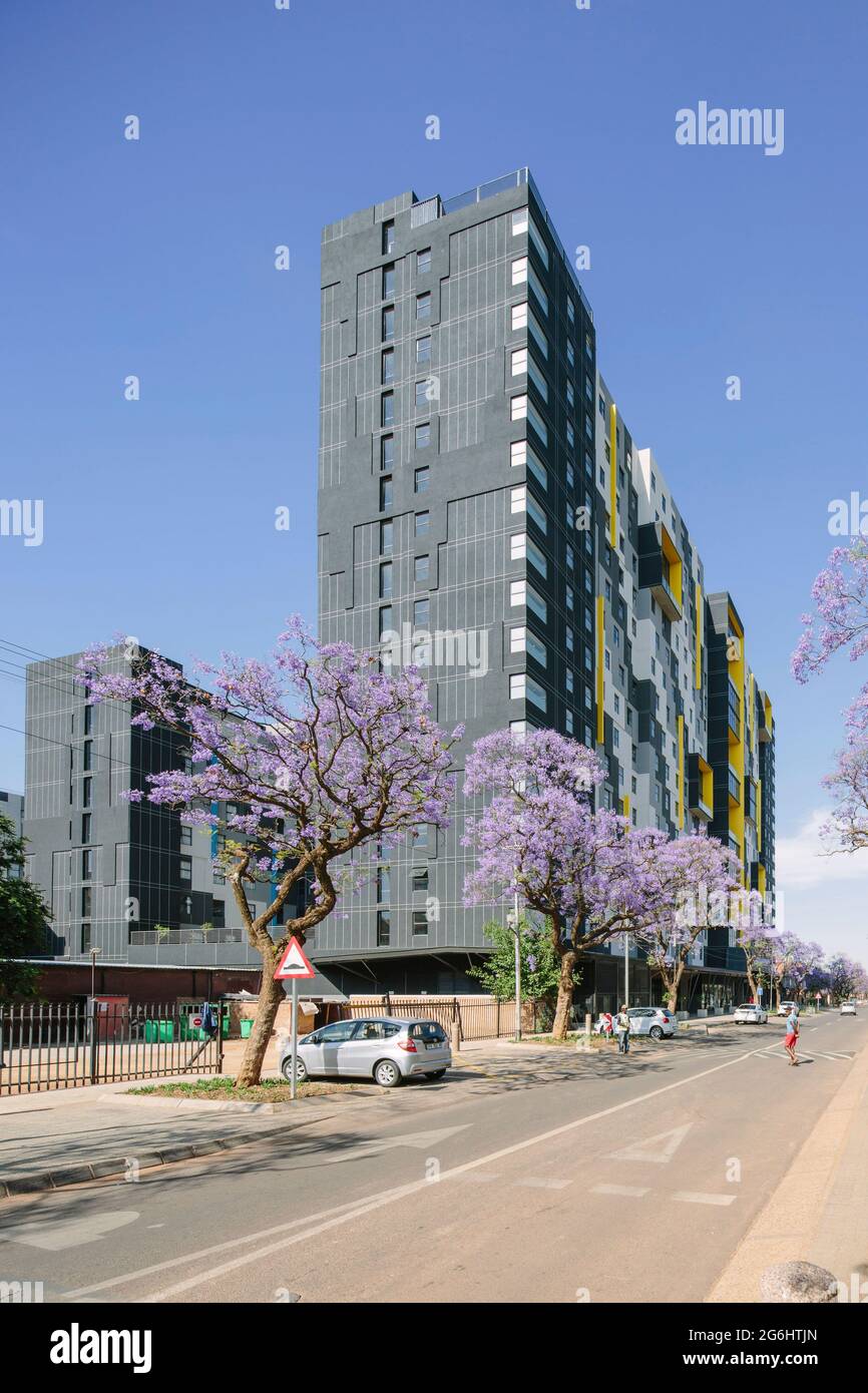 The building viewed from Prospect Street. Hatfield Square, Pretoria