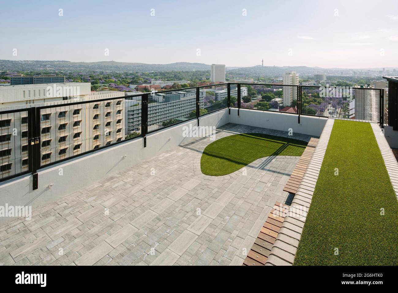 Hatfield Rooftop Rooftop recreation area with a view across the city. Hatfield Square ...