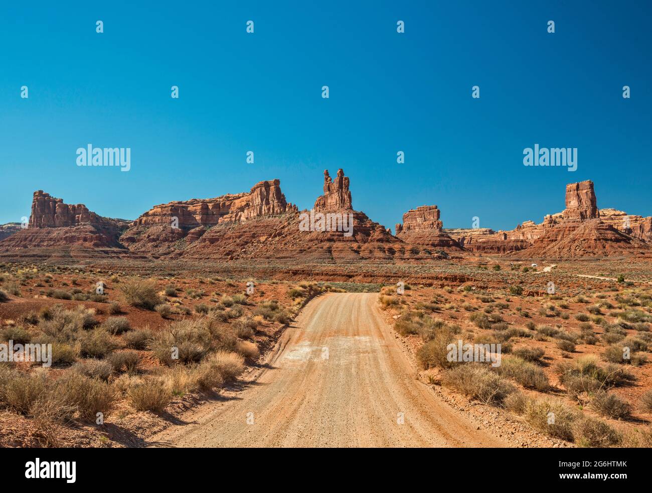 Sandstone towers in Valley of the Gods, Bears Ears National Monument (2016-2017), Utah, USA Stock Photo